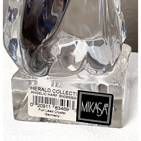 Mikasa Glass Angel with Harp Full Lead Crystal Herald Collection Made in Germany - Picture 6 of 6